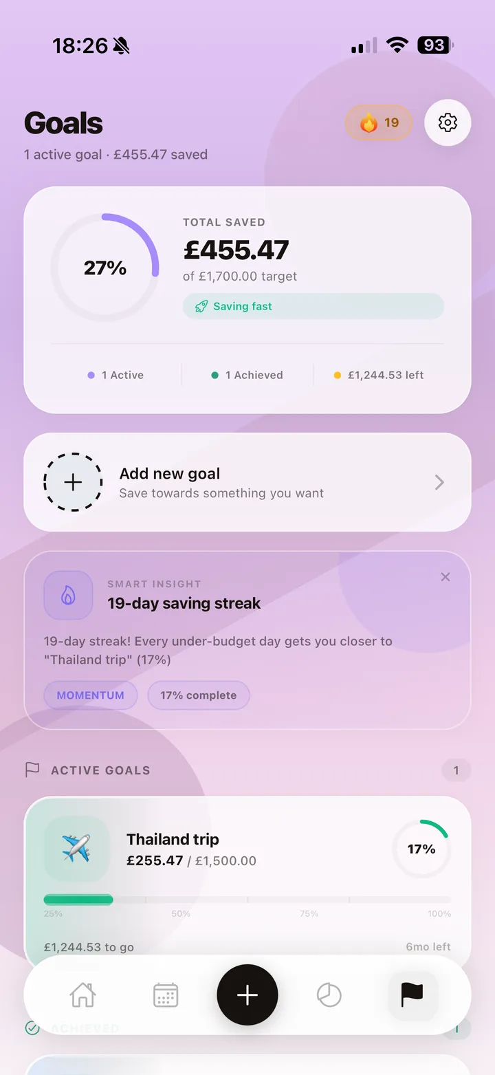 Personalized Goal Builder + Goals Command Center detail