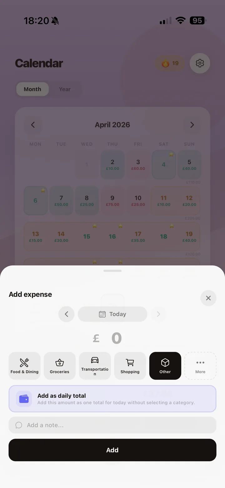 Fast Add Expense