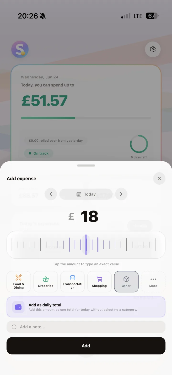 Fast Add Expense