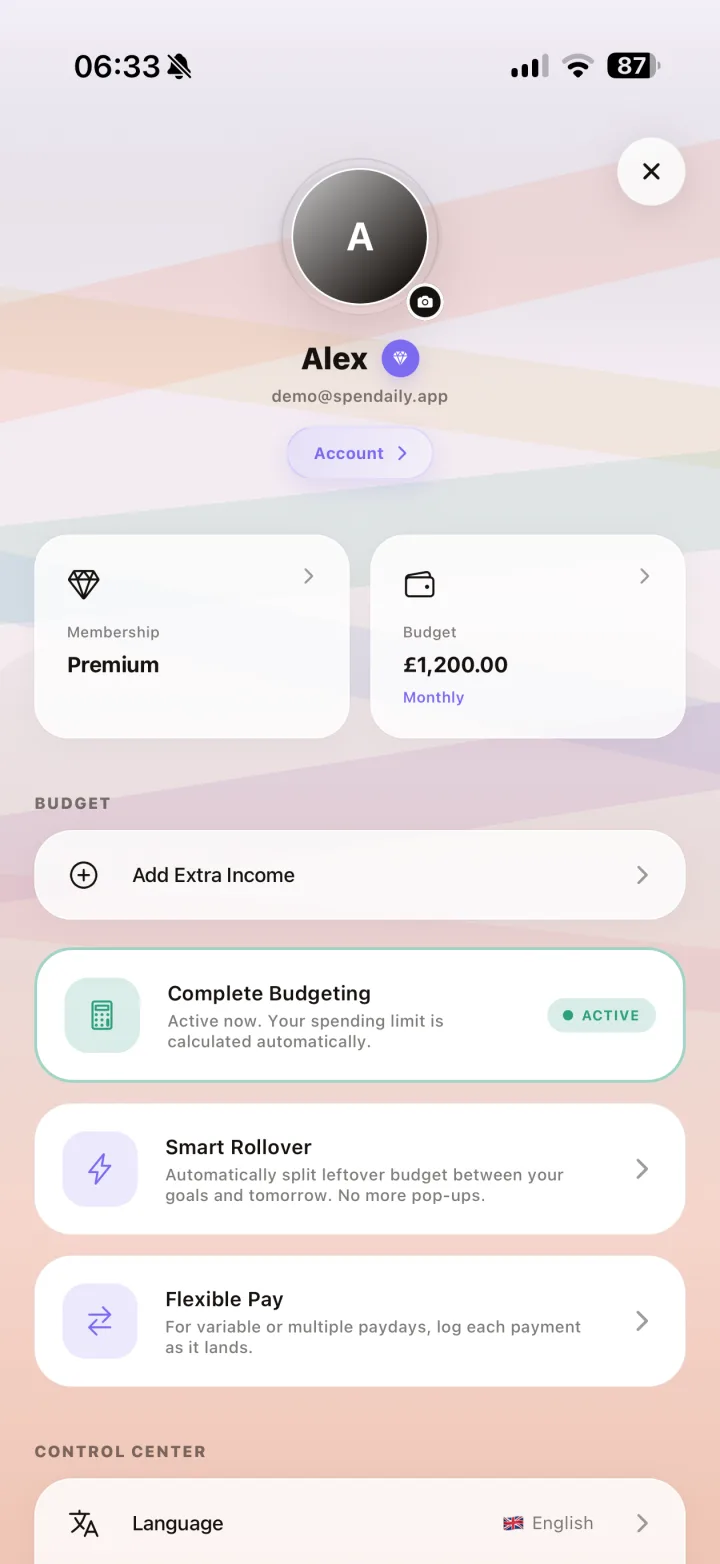 Account and Budget Control Center